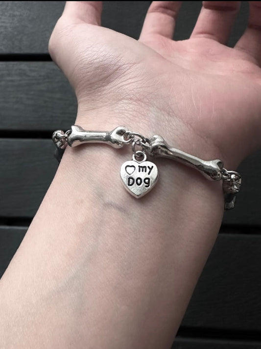 Silver Bone Charm Bracelet