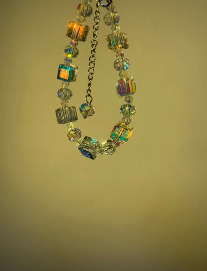 Iridescent Crystal Cube Bracelet
