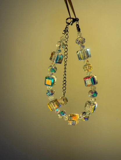 Iridescent Crystal Cube Bracelet