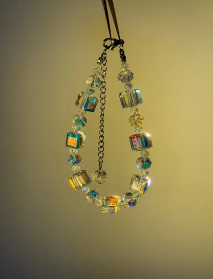 Iridescent Crystal Cube Bracelet