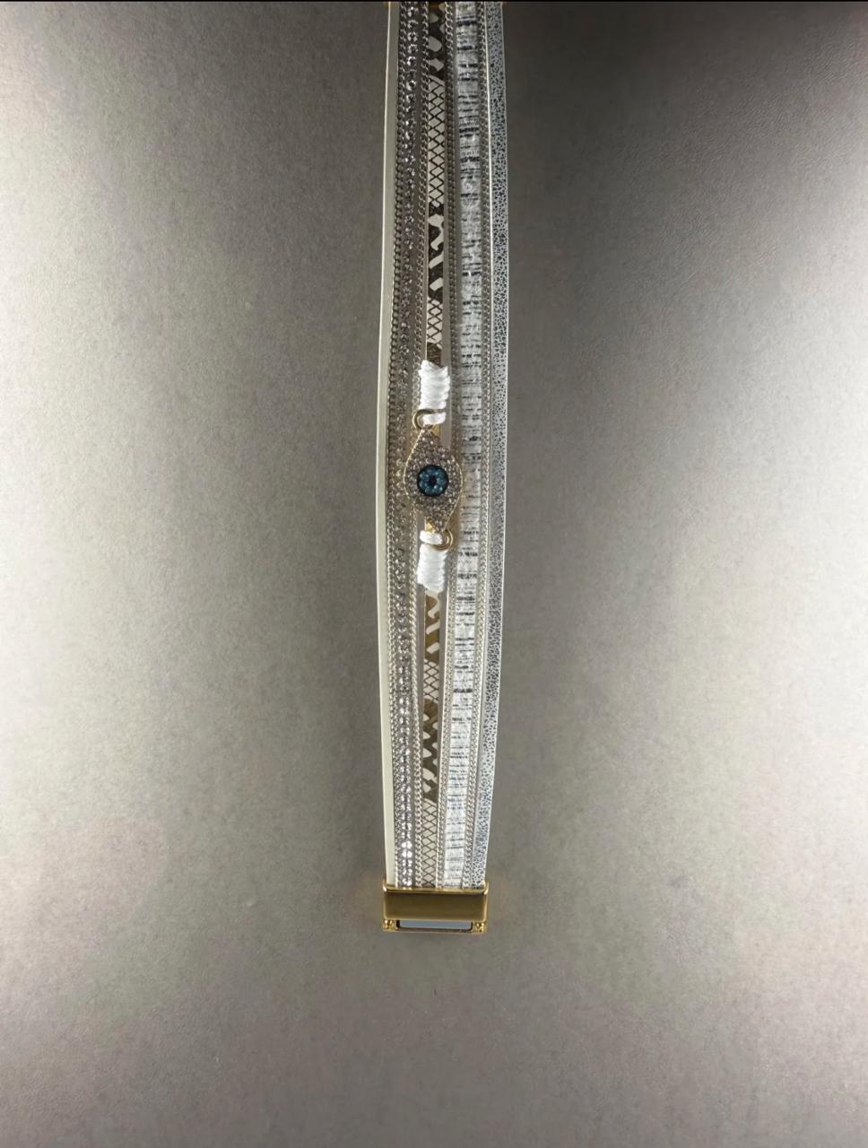 White Layered Evil Eye Bracelet