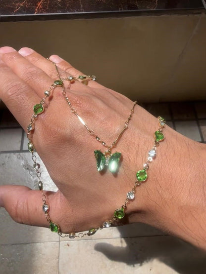 Emerald Flutter Layering Necklace