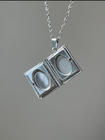 Gothic Raven Book Locket Necklace