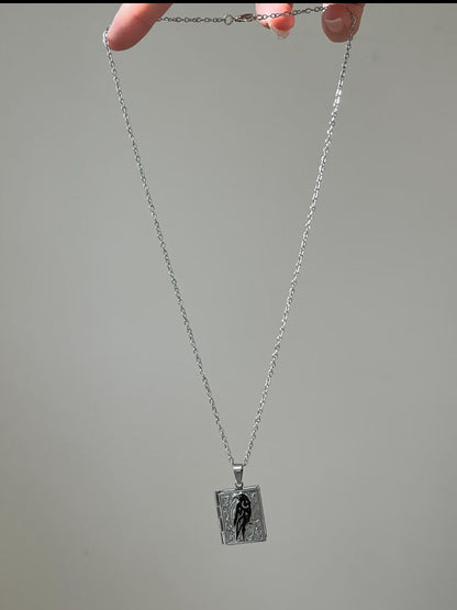 Gothic Raven Book Locket Necklace