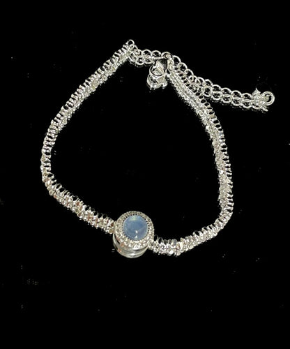 Moonstone Textured Link Necklace