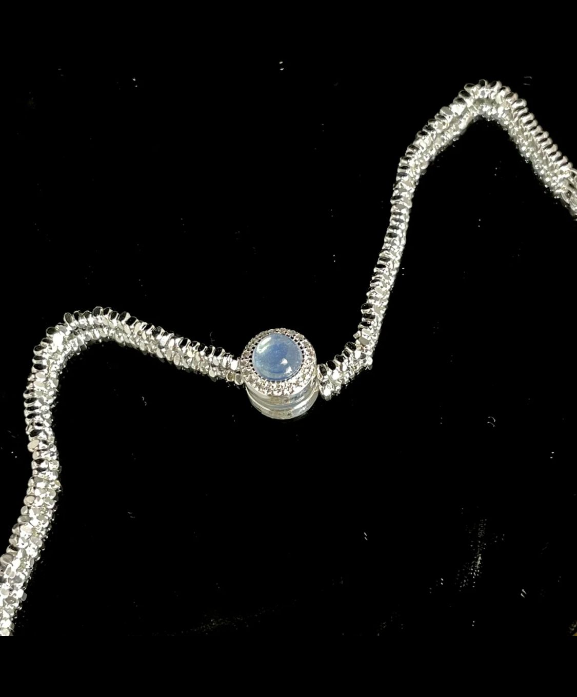 Moonstone Textured Link Necklace