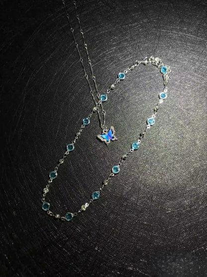 Aqua Crystal Chain Duo