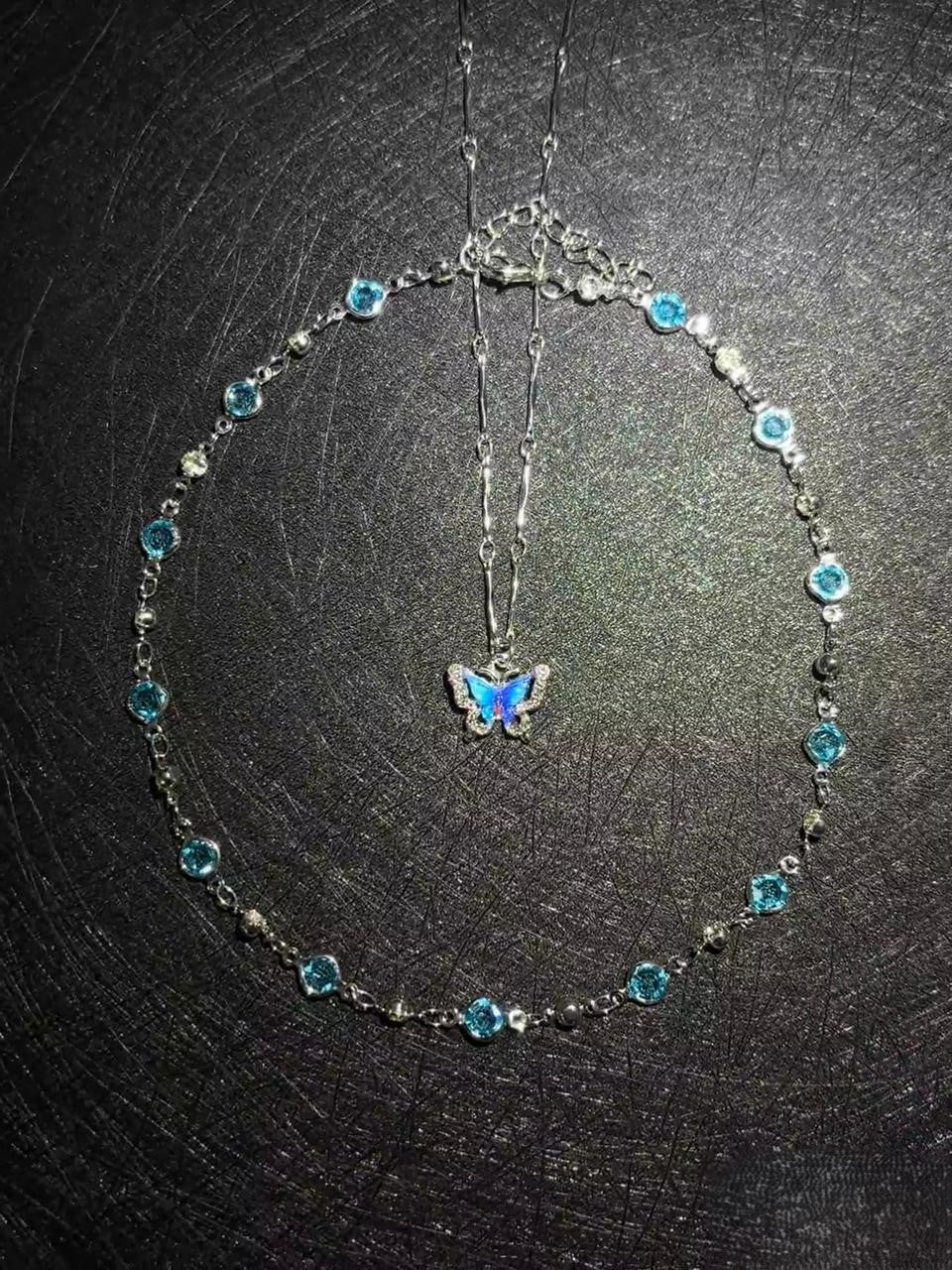 Aqua Crystal Chain Duo