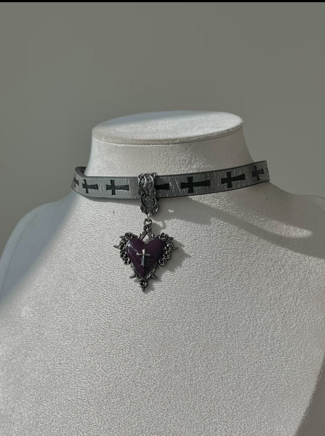 Gothic Sacred Heart Choker Necklace