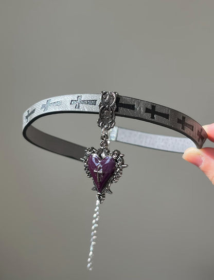 Gothic Sacred Heart Choker Necklace