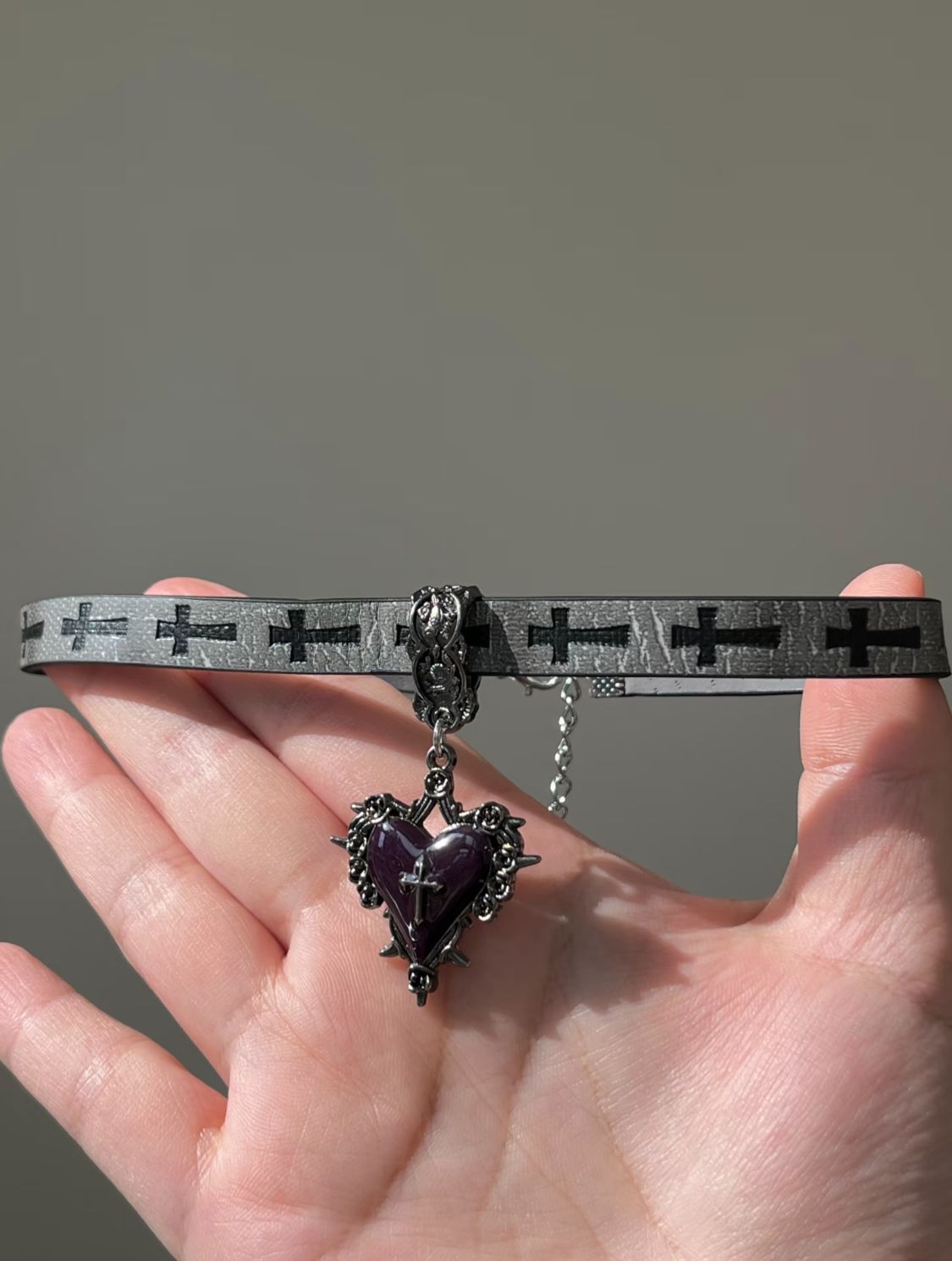 Gothic Sacred Heart Choker Necklace