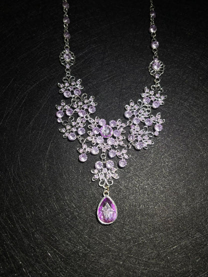 Amethyst Floral Statement Necklace