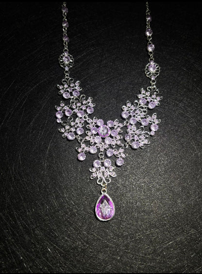 Amethyst Floral Statement Necklace