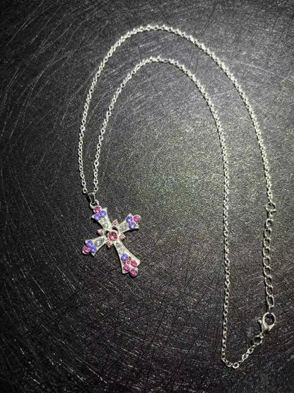 Pink & Purple Pavé Cross