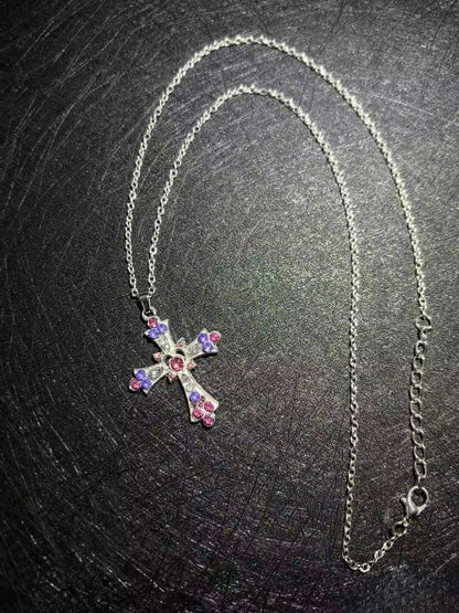 Pink & Purple Pavé Cross