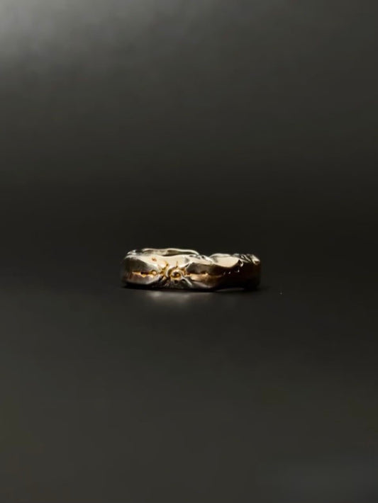 Molten Silver & Gold Ring