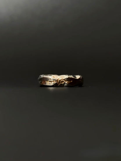Molten Silver & Gold Ring
