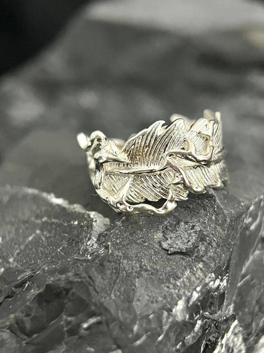 Silver Feather Wrap Ring