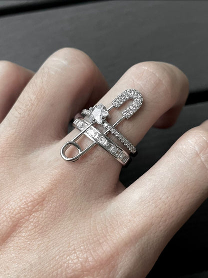 Starry Safety Pin Ring
