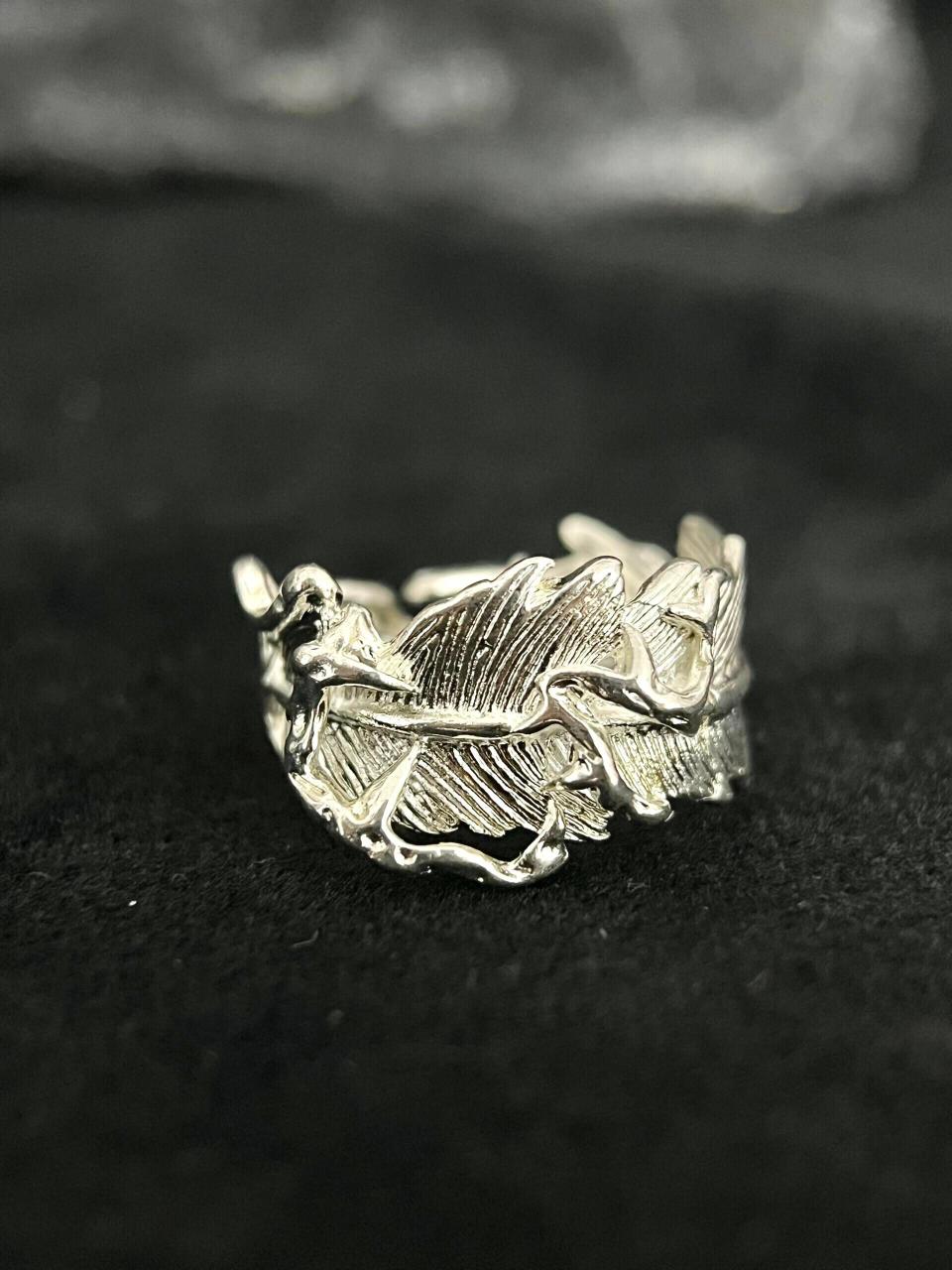 Silver Feather Wrap Ring