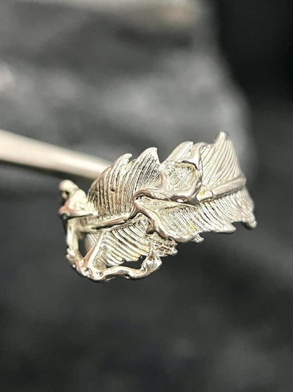 Silver Feather Wrap Ring