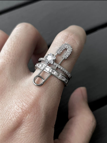 Starry Safety Pin Ring