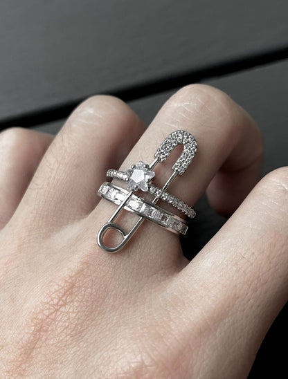 Starry Safety Pin Ring