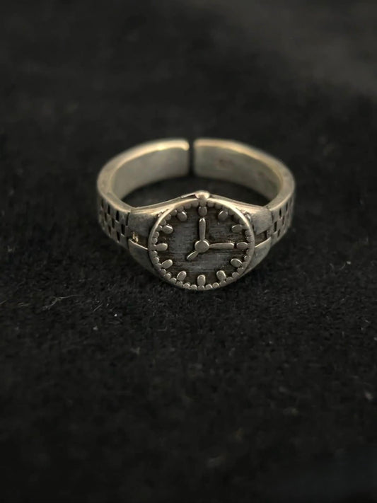 Silver Watch-Face Ring