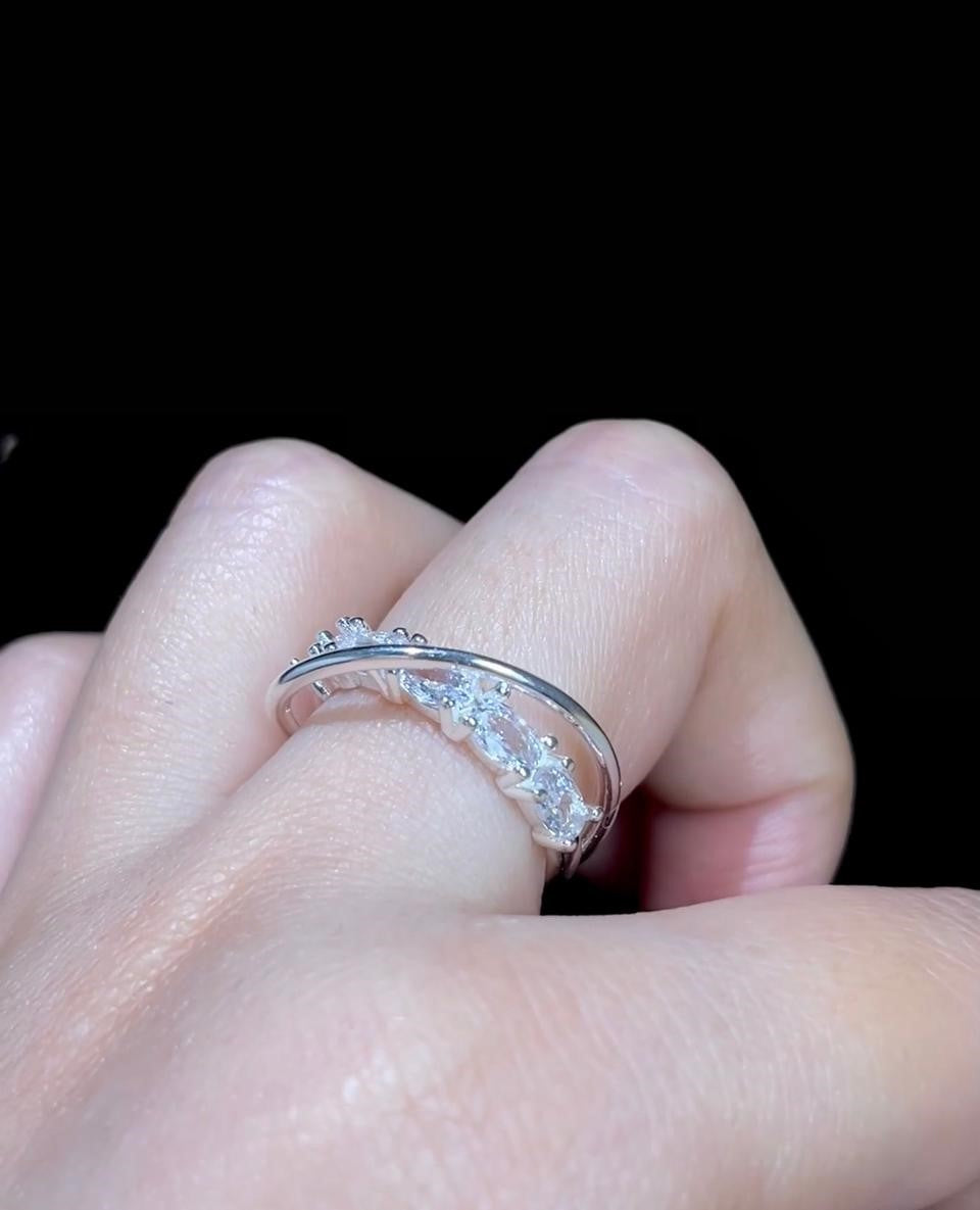 Fuchsia Beaded Cross Ring