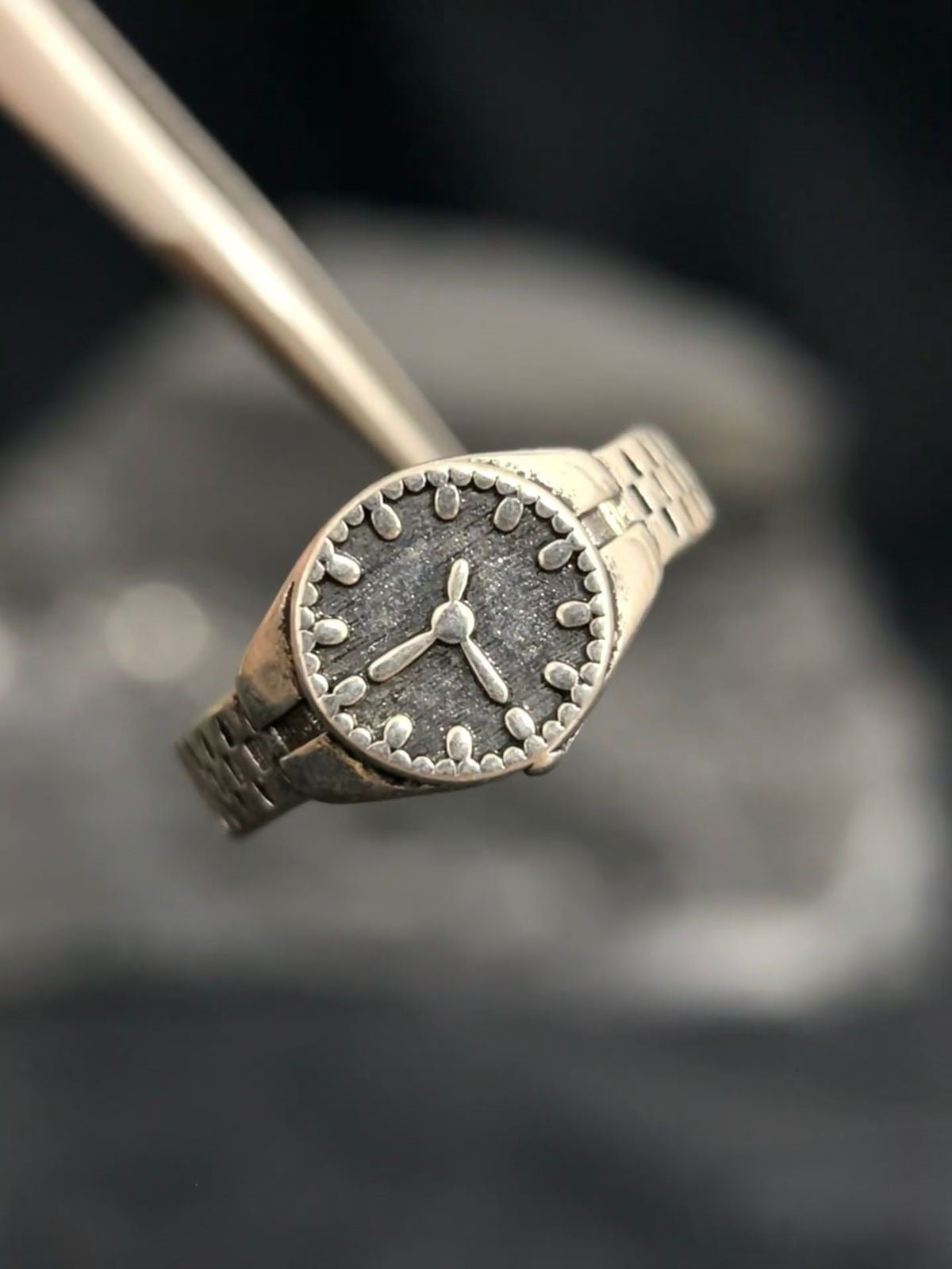 Silver Watch-Face Ring