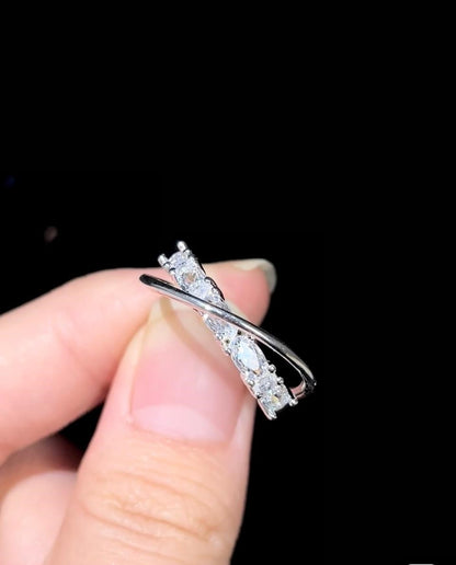 Fuchsia Beaded Cross Ring