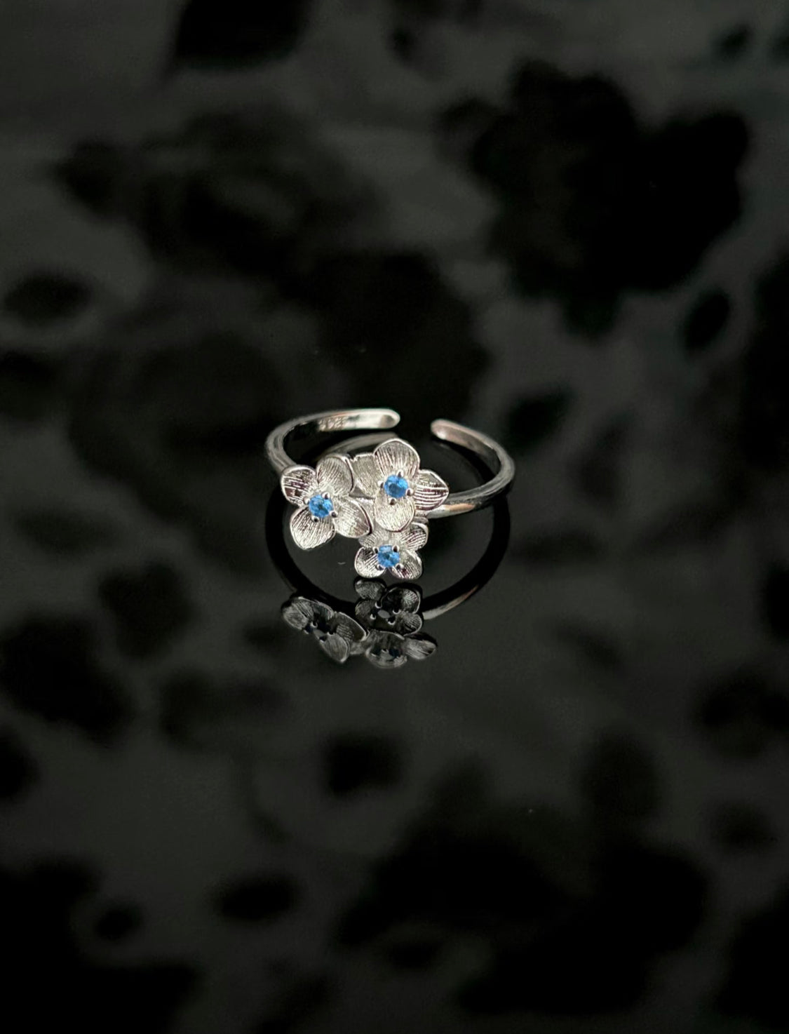 Dainty Floral Cluster Adjustable Ring