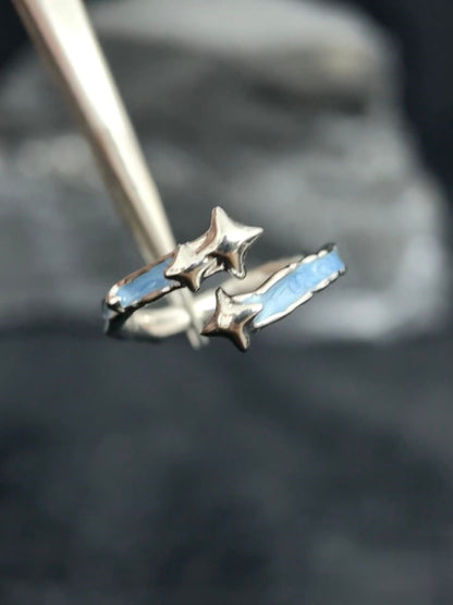 Silver Star Wrap Ring