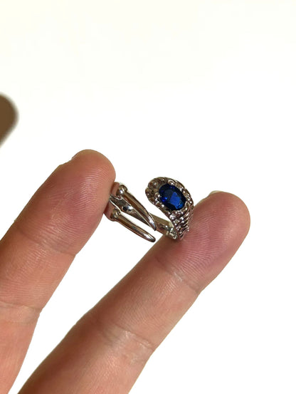 Gothic Dragon Claw Blue Sapphire Ring