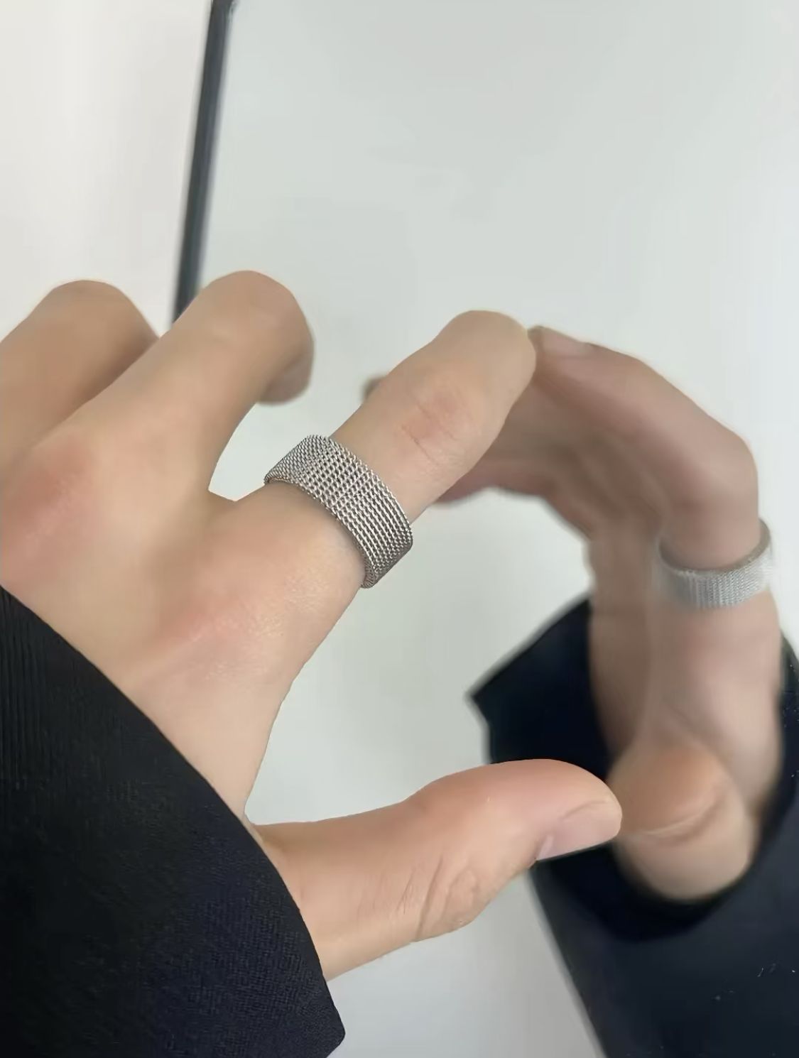 Industrial Mesh Band Ring